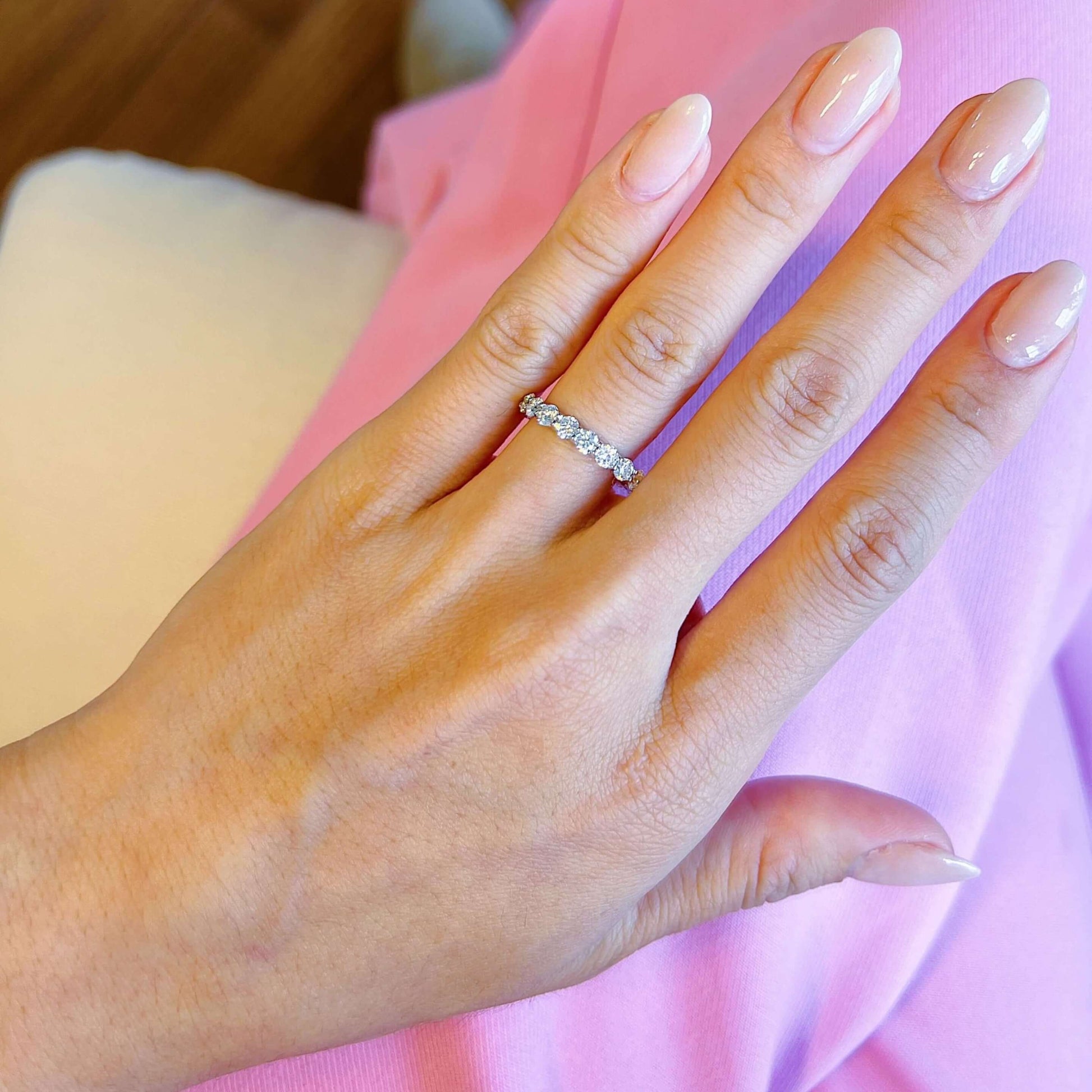 Moissanite Thick Engagement Ring