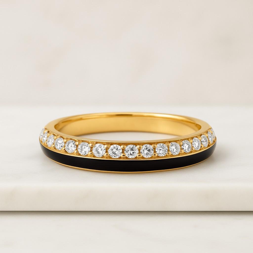 Moissanite Wedding Band Floating Bubble Prong Moissanite Stackable Ring