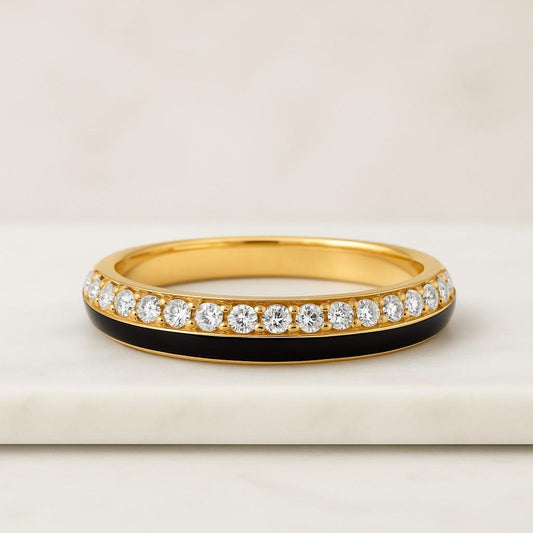 Moissanite Wedding Band Floating Bubble Prong Moissanite Stackable Ring