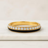 One Side Pave Setting Full Eternity Knife Edge Band