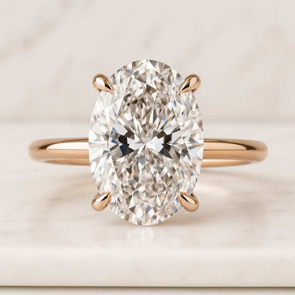 Moissanite Wedding Proposal Ring Gift Certified Oval Brilliant Cut Floating Moissanite Hidden Halo Engagement Ring