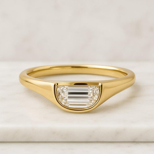 Moon Design Moissanite Curved Wedding Band Women Art Deco Matching Wedding Ring Gold Minimalism Band Chevron Band Custom Gift for Her Round Seven Stone Wedding Band Solid Gold Stacking Ring 7 Stone Round Diamond