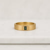 Baguette Cut Green Tourmaline Gold Men's Wedding Band