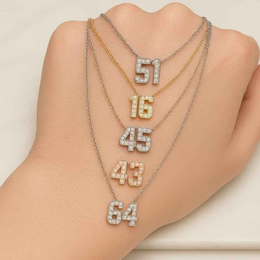 Mothers Day Gift Football Necklace Number Chain