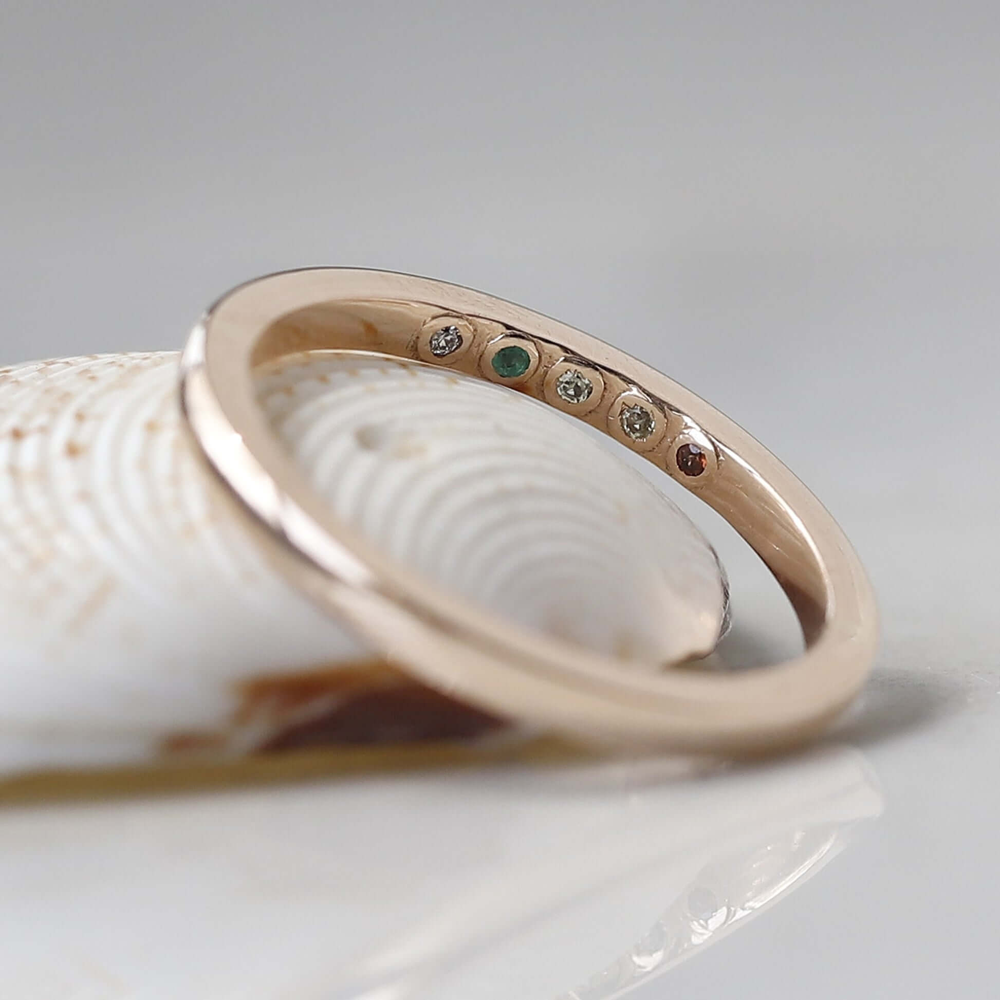 Multi Color Gemstone Rainbow Stack Ring