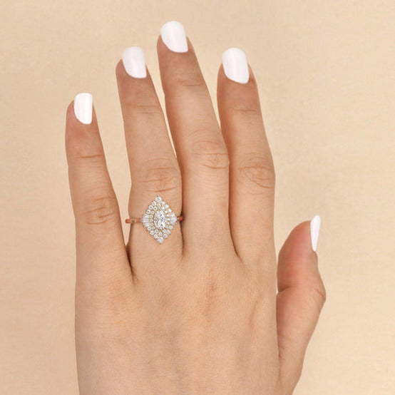 Multi Cut Diamond Ring, Oval Cut Ring