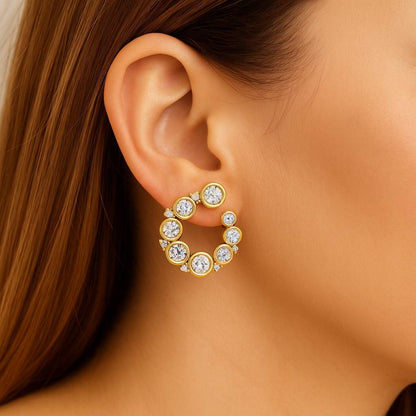 Multi Shape Diamond Stud Earrings Glamorous Lab Diamonds White Gold 14K High End Design Eco Diamond Gift for Women