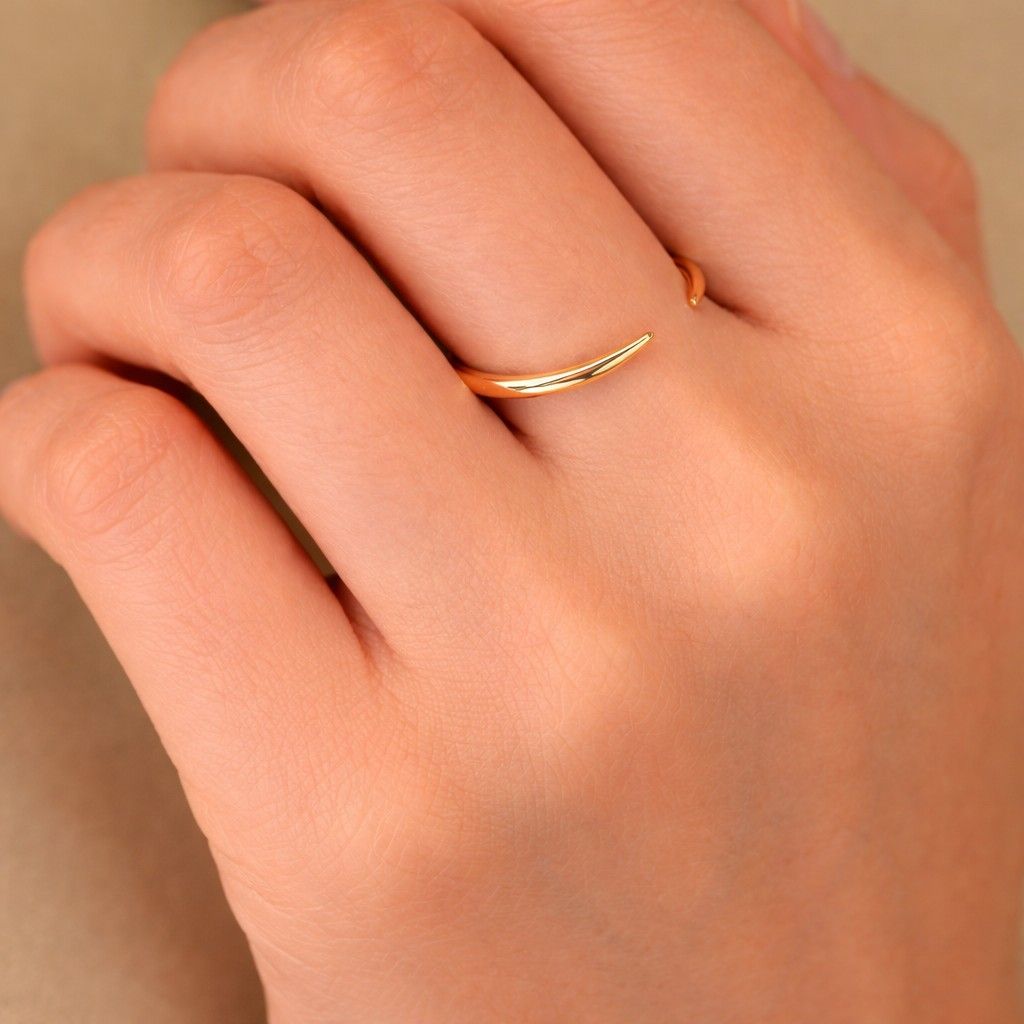 open claw 18k gold vermeil ring • stackable gold band • modern minimalist gift for her by jiore
