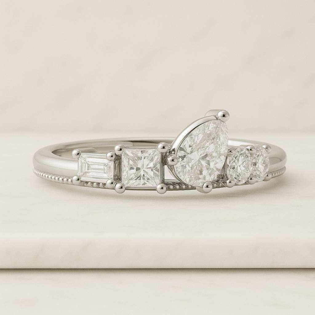 Multi Stone Ring Diamond Wedding Band Marquise Ring Womens Gold Ring Stacking Ring Sterling Silver Ring Promise Ring Diamond Ring