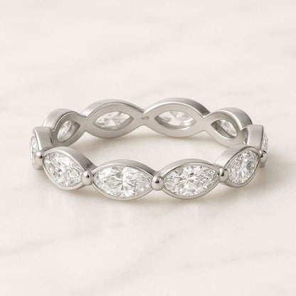 Multi Stone Ring, Diamond Wedding Band Marquise Ring