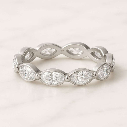 Multi Stone Ring, Diamond Wedding Band Marquise Ring