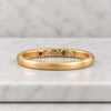 Round Cut Colored Gemstone Engagement Band