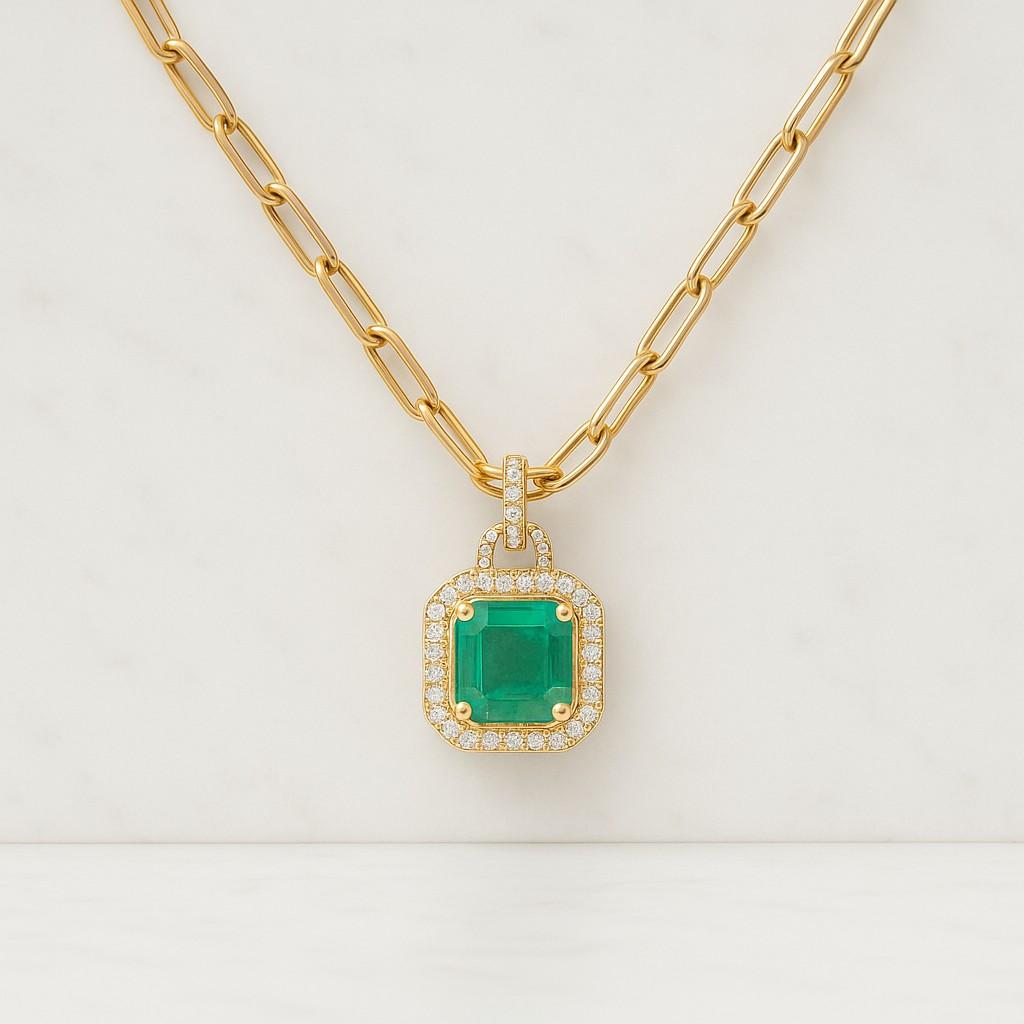 Natural Green Agate Crystal Necklace Monstera Gold Plated Necklace  Crystal Pendant Necklace Silver Necklace