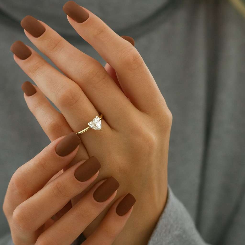 Natural Round Diamond Dainty Ring For Gift Lab Grown Diamond Solitaire Engagement Ring 925 Sterling Silver or Gold