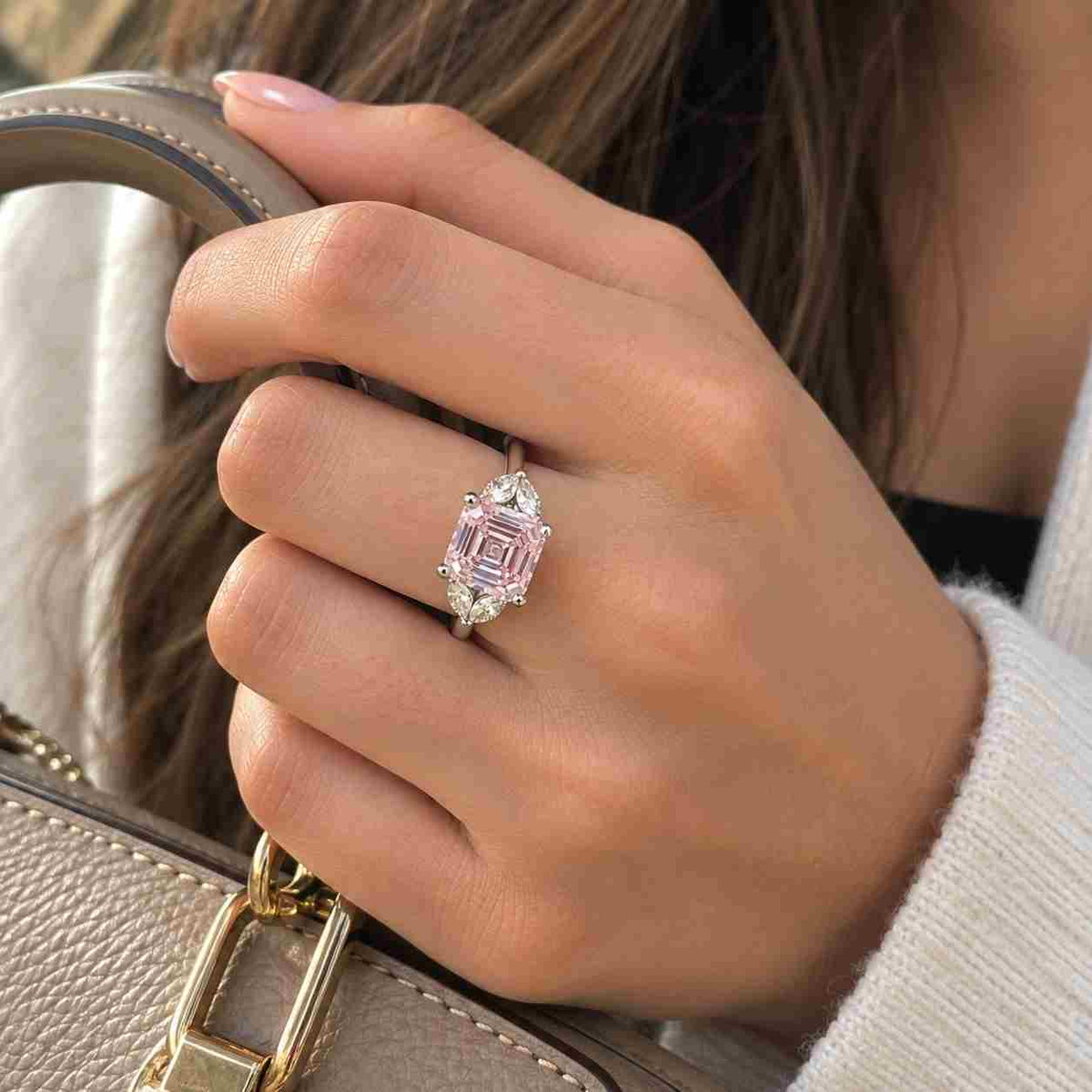 Nature Inspired Asscher Cut Ring
