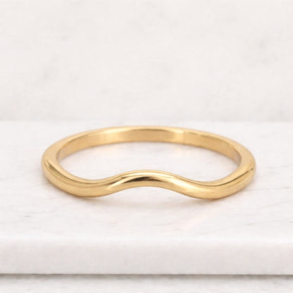 Nature Inspired Leaf Stacking Wedding Ring