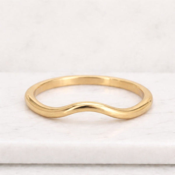 Nature Inspired Leaf Stacking Wedding Ring
