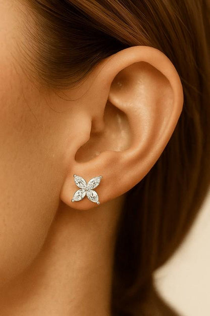 Nature Inspired Marquise Cut Natural Diamond Earrings
