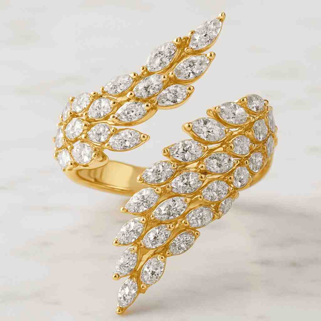 14K Gold Round Cut Wedding Band