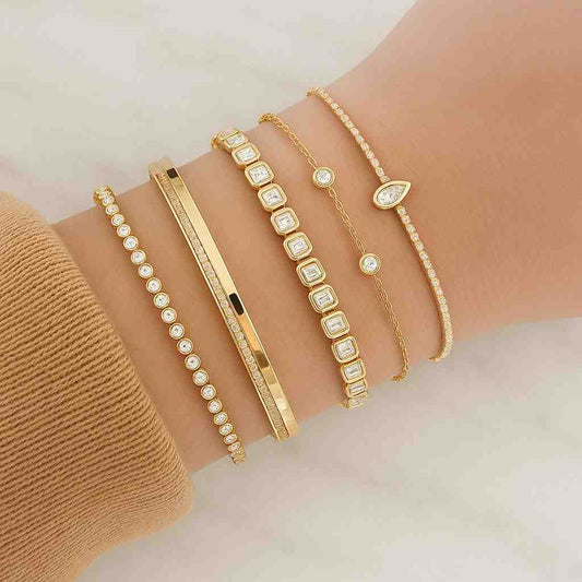 Old European Cut CZ Stone Tennis Bracelet 925 Silver Bracelet Wedding Engagement Bracelet