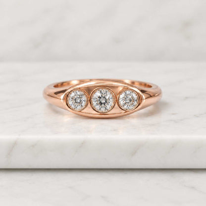 Old European Cut Diamond Wedding Band: Graduated Lab Grown Diamond Anniversary Ring
