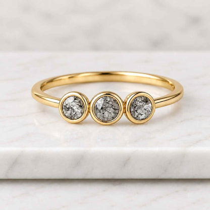 Lab Grown Diamond Three Stone Engagement Ring 1.694 CTW D VVS2 Certified Round Brilliant Cut Diamond Ring