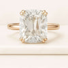 10K Elongated Old Mine Cushion Solitaire Moissanite Ring