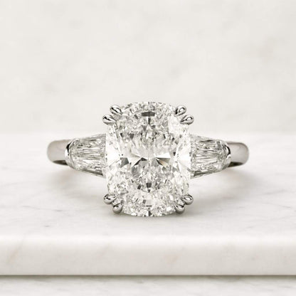 Old Mine Cut Cushion Lab Diamond Engagement Ring, Hidden Halo Ring, Solitaire Ring, IGI Certified Cushion Cut, Solitaire Proposal Ring.
