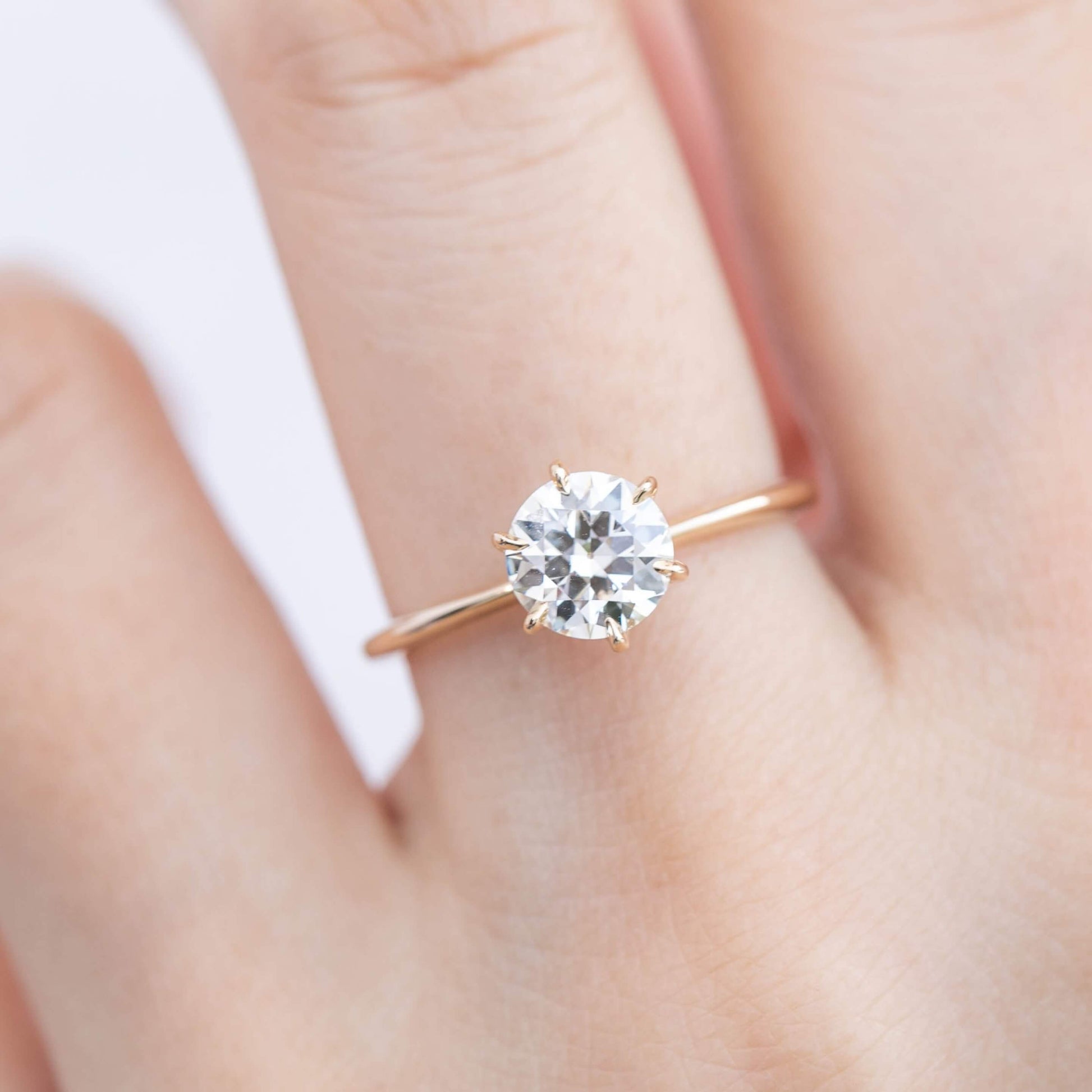 Old Mine Round Diamond Ring