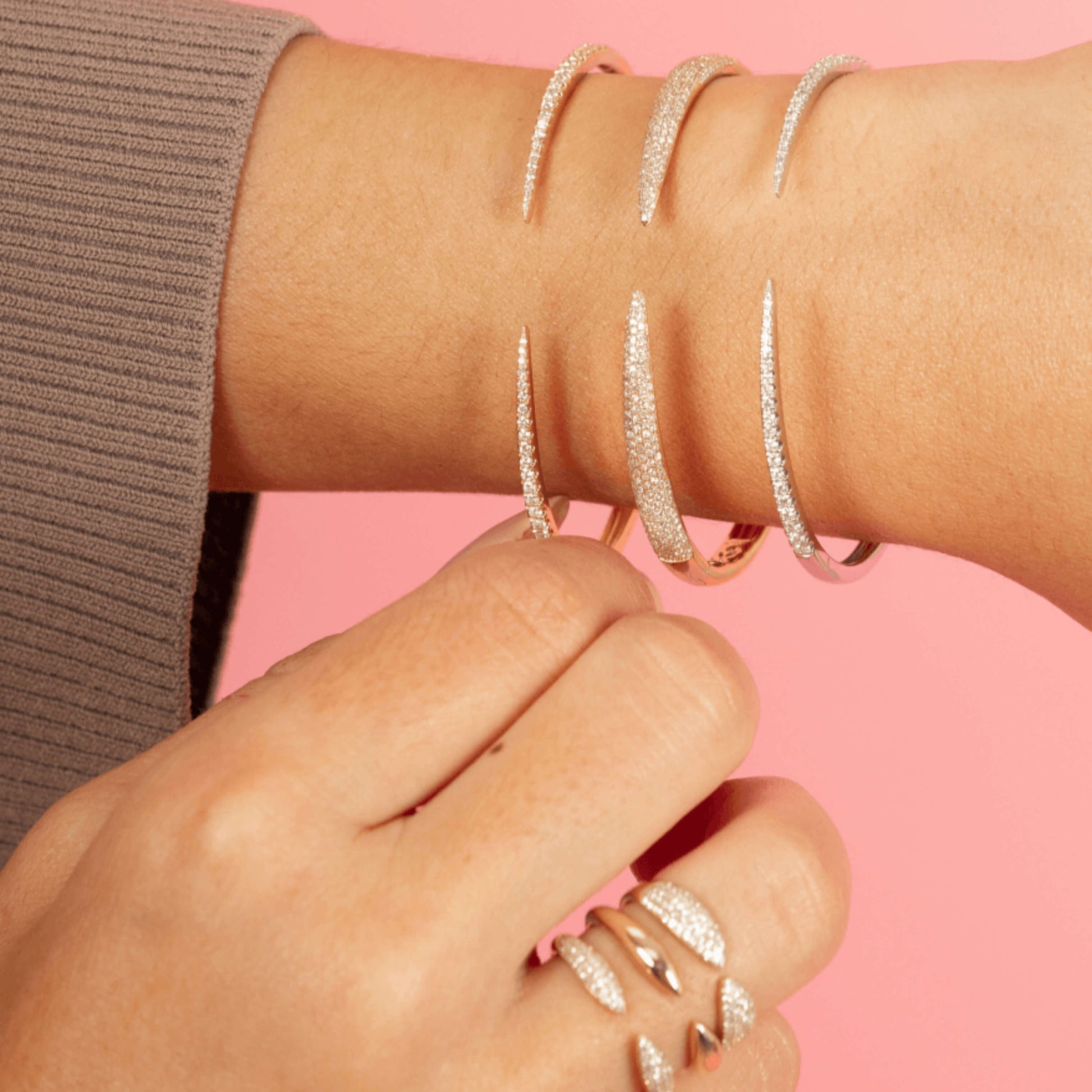 Open Cuff Pave Diamond Bracelet