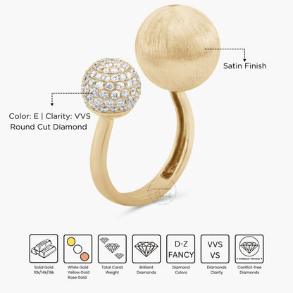 Open Cuff Ring, Satin Finish Band, 