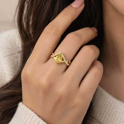 Open Cuff Wedding Ring, 14K Solid Gold Stackable Diamond Engagement Ring
