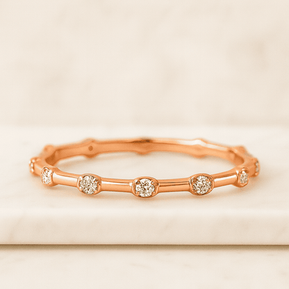 Open Wedding Band Lab Grown Diamond Ring Gap Wedding Ring Womens Cuff Stacking Ring Round Cut Diamodn Band Bypass Setting Ring Everyday Ring