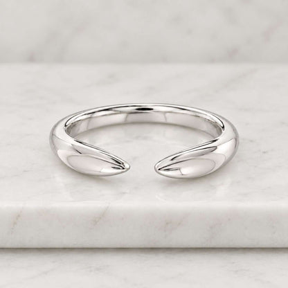 14k Solid Gold Open Wedding Ring for Engagement Ring Stackable Open Gap Ring for Main Ring Lab Grown Diamond Wedding Matching Band
