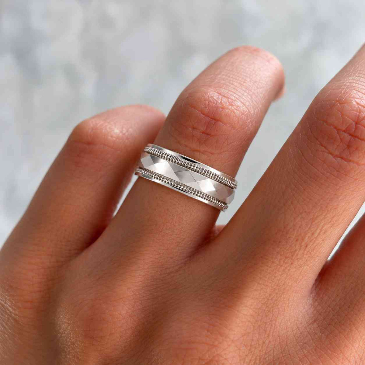 Organic 14K Gold Wedding Ring Set: Wavy Matching Bands
