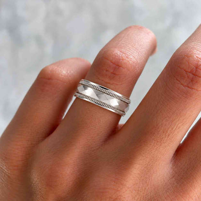 Organic 14K Gold Wedding Ring Set: Wavy Matching Bands

