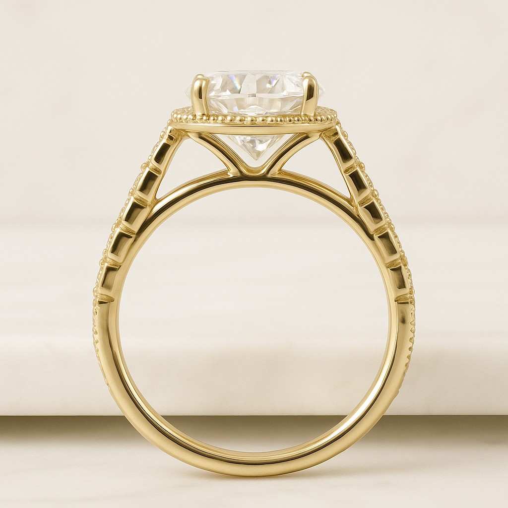 Oval Cut Lab Diamond Halo Ring Oval Lab Grown Diamond Engagement Halo Ring