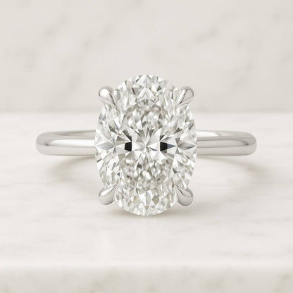 Oval Engagement Ring in 14k Solid Gold  1, 1.5, 2 CT Moissanite Engagement Rings  4-Prong Solitaire Moissanite Ring  Gold Promise Ring