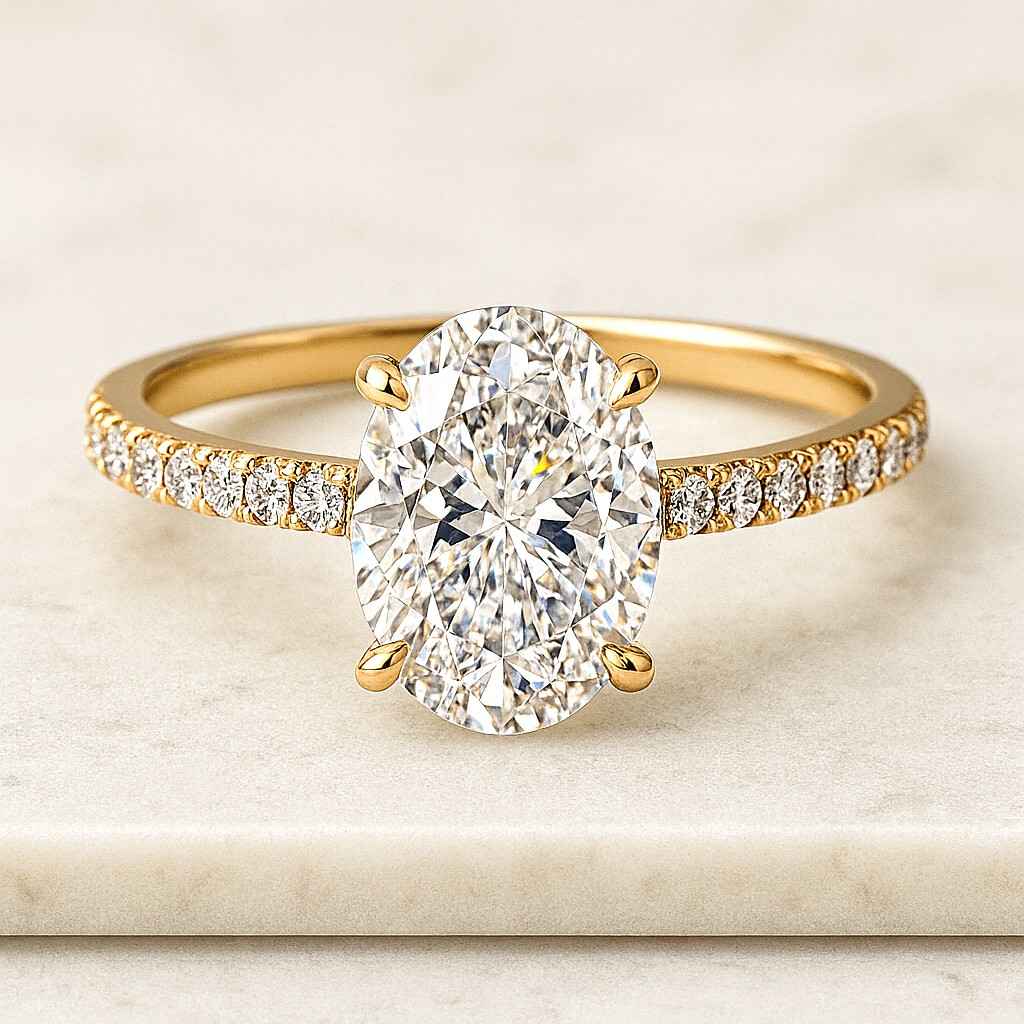 Lab Grown Diamond Wedding Set Bridal Rings for Her Matching Wedding Band 1.50 CT Oval Diamond Ring