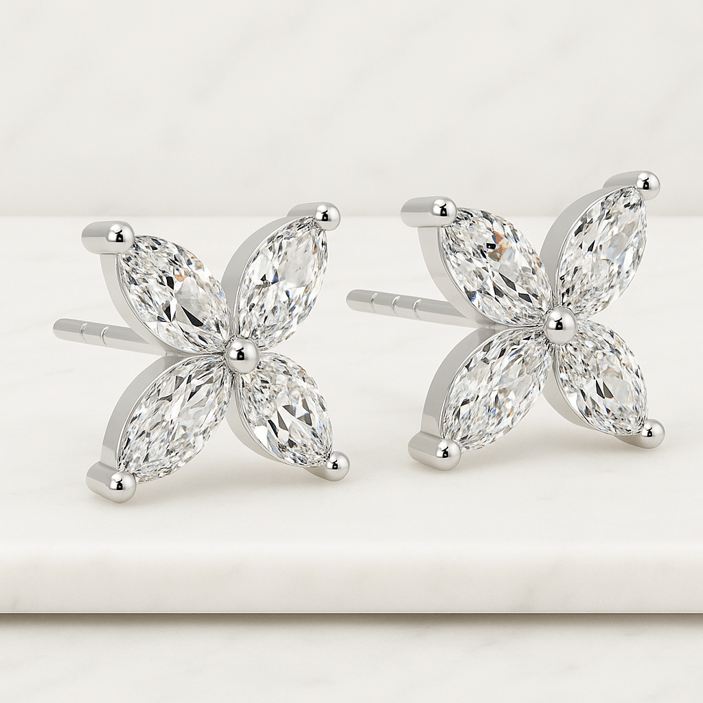 Elongated Oval Moissanite Solitaire Engagement Ring, Tulip Basket Set Moval Cut Moissanite Wedding Ring