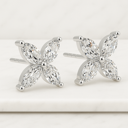 Elongated Oval Moissanite Solitaire Engagement Ring, Tulip Basket Set Moval Cut Moissanite Wedding Ring