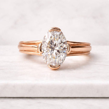0.75 Carat Oval Engagement Ring, IGI Certified Lab grown Diamond Ring, 14K Solid Gold Solitaire Ring, Hidden Halo Oval Cut Ring For Women

