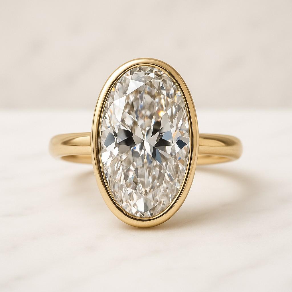 Oval Lab Grown Diamond Engagement Ring 14K White Gold Pave Setting Oval Diamond Engagement Ring Lab Grown Diamond Solitaire Ring Wedding Anniversary Gifts Simple Diamond Ring for Proposal