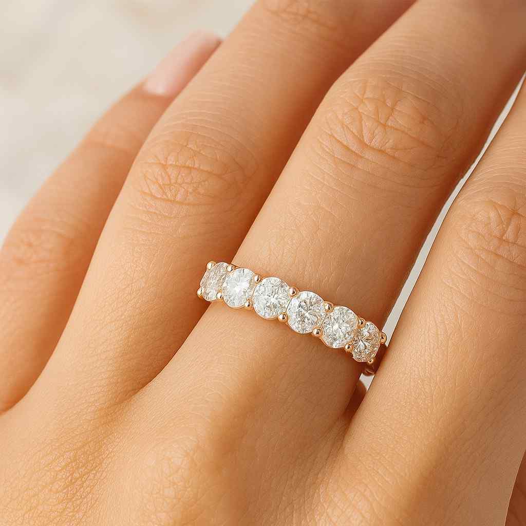 Oval Moissanite Band Oval Eternity Band Oval Wedding Band Oval Cut Matching Diamond Wedding Band