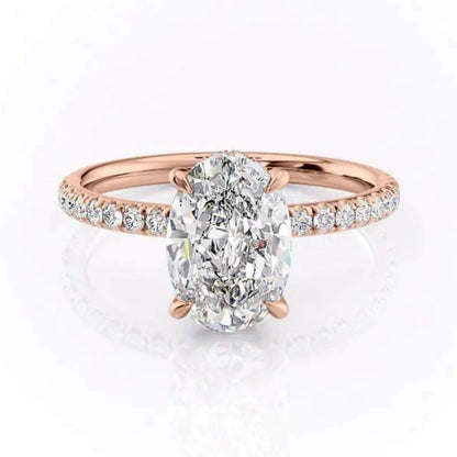 Oval Pave Setting Moissanite Diamond Ring