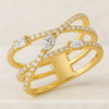 1.08 CT Crossover Lab Grown Diamond Wedding Band For Her