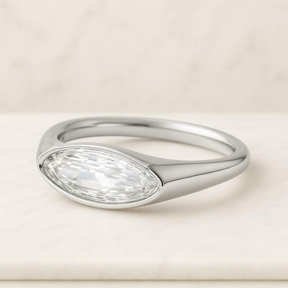 Oval Step Cut Lab Grown Diamond Ring With Graduated Baguette 2.00ct Oval Step Cut Diamond Ring Lab Diamond Engagement Ring Proposal Ring