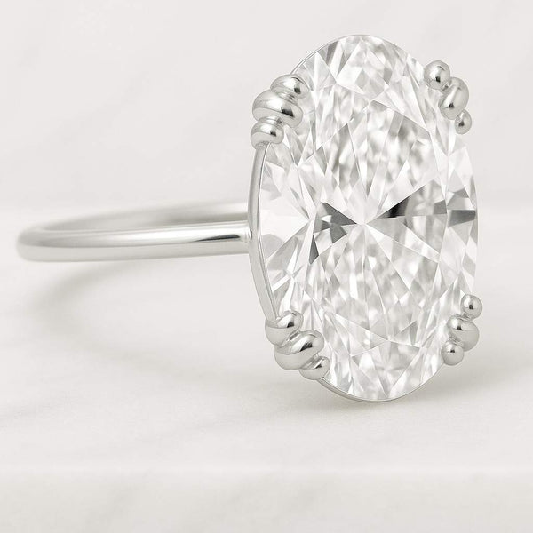 Oval Cut CZ Solitaire Engagement Ring travel ring Two Tone Yellow Gold vermeil and White Gold Silver Ring Simulated Diamond