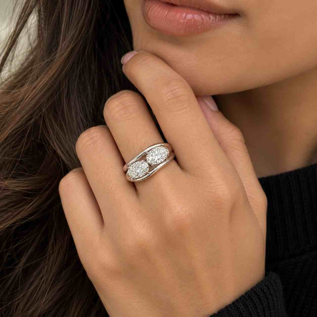 oval cut dvvs1 igi certified lab grown diamond bezel set solitaire engagement ring 14k gold