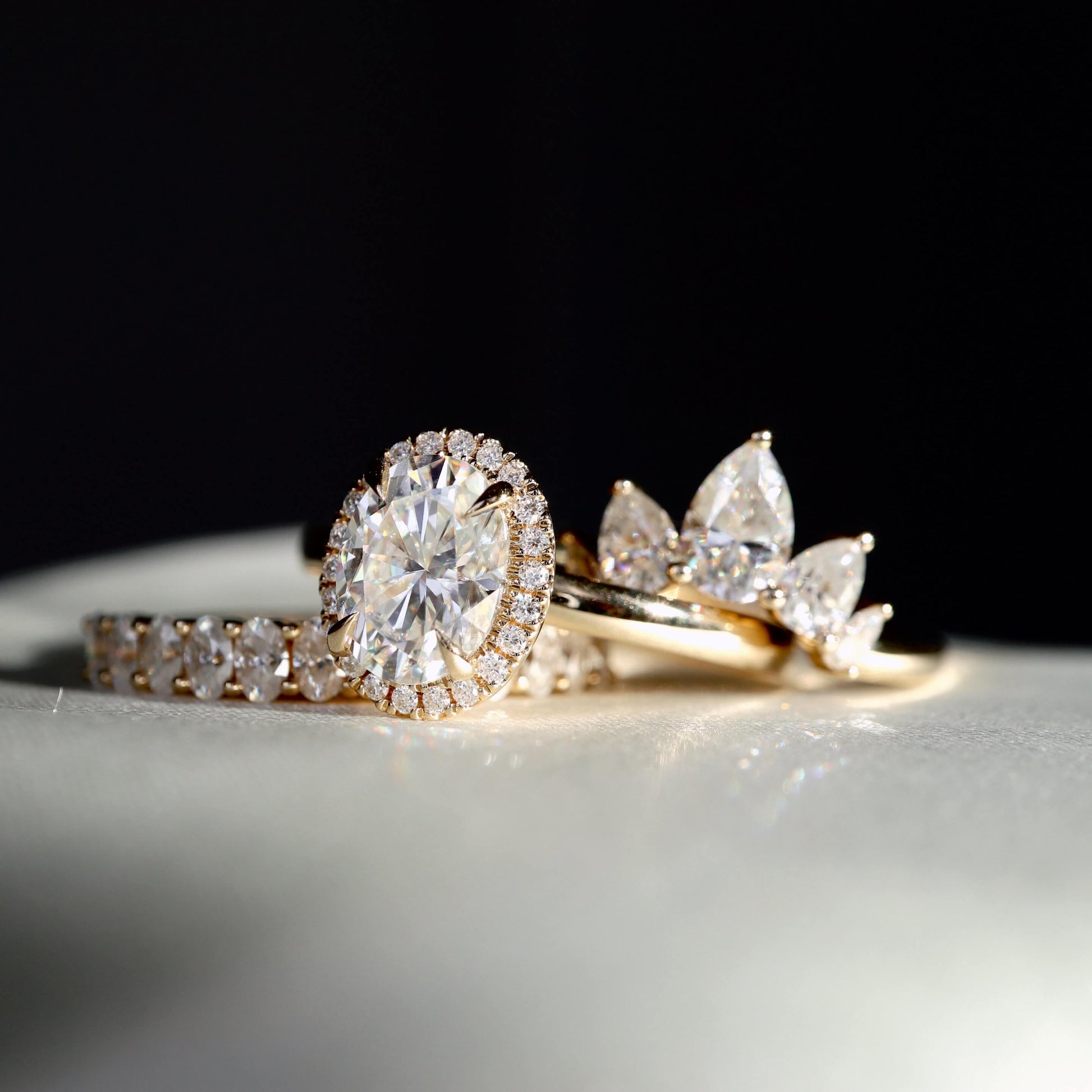 Oval Cut Diamond Halo Ring, Oval Wedding Ring
